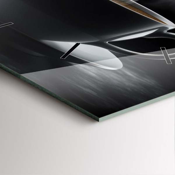 Square wall clock A cup of black coffee