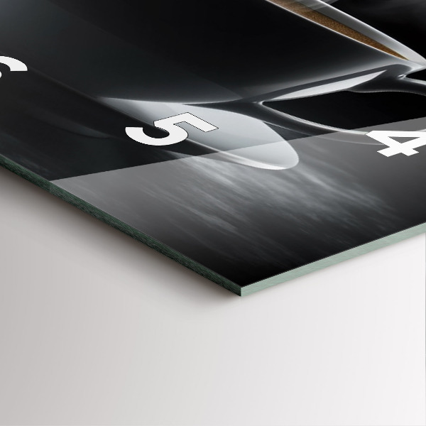 Square wall clock A cup of black coffee