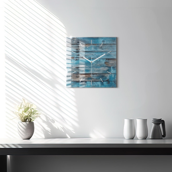 Square wall clock Blue boards