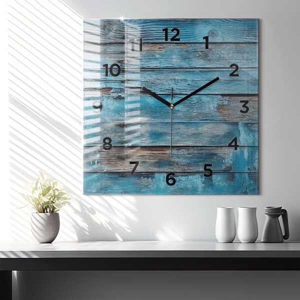 Square wall clock Blue boards