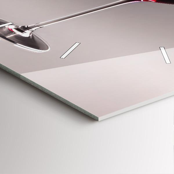 Square wall clock A glass of red wine