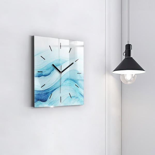 Square wall clock Blue clouds
