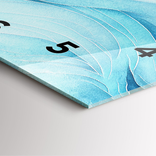 Square wall clock Blue clouds