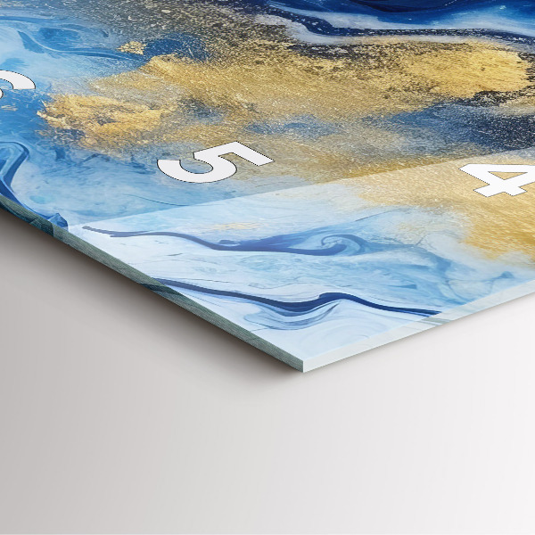 Square wall clock Blue marble