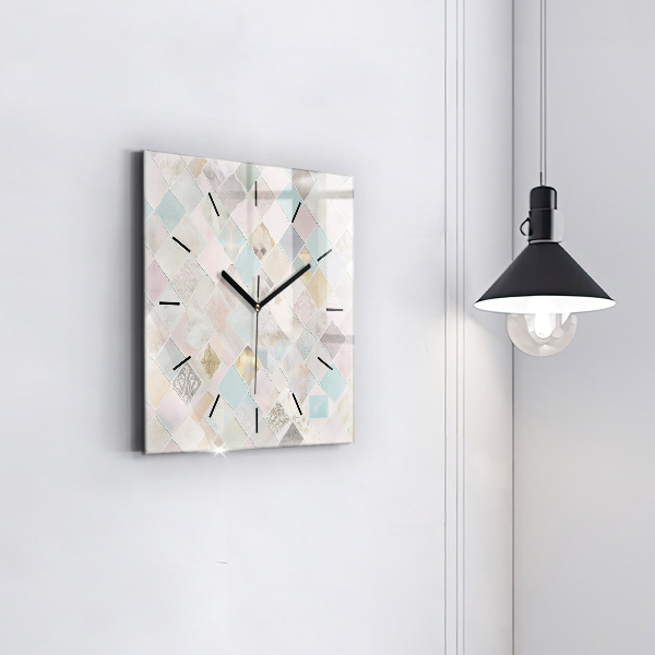 Square wall clock Colored tiles