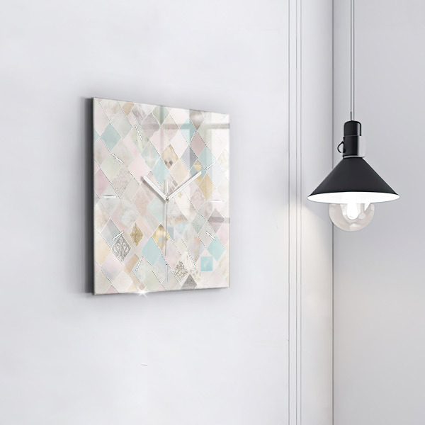 Square wall clock Colored tiles