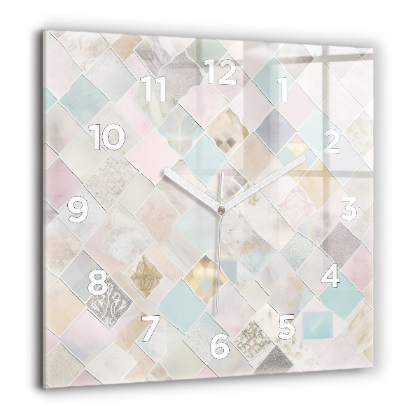 Square wall clock Colored tiles