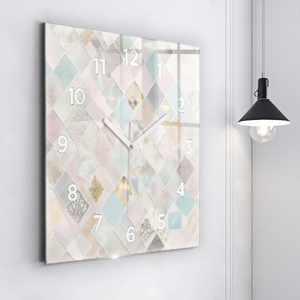 Square wall clock Colored tiles