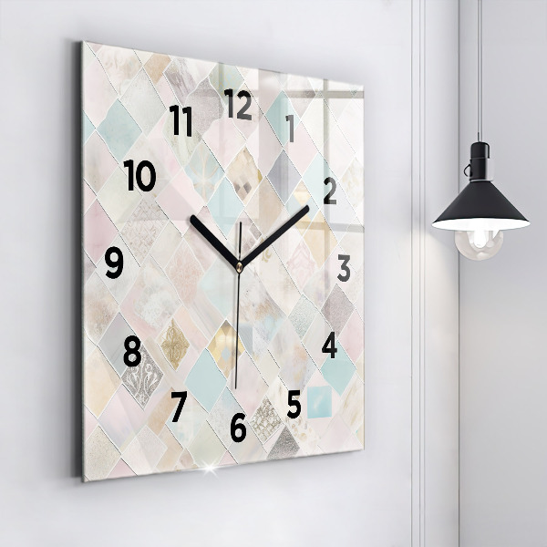 Square wall clock Colored tiles