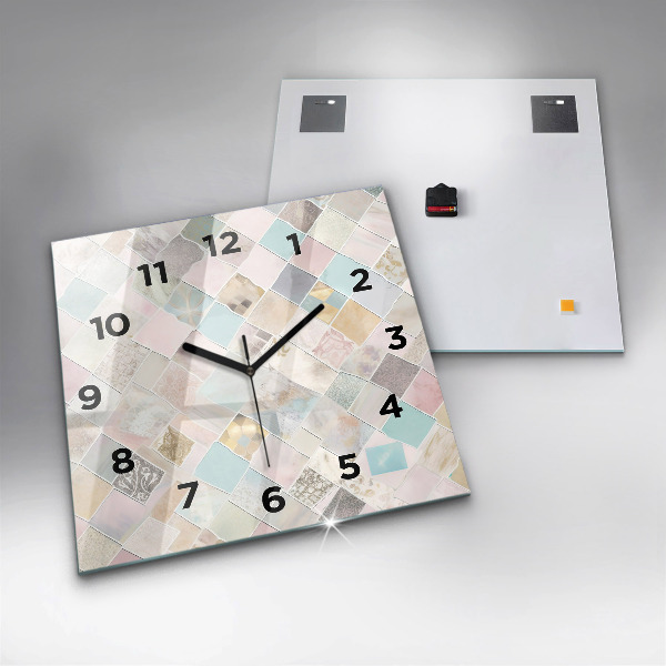 Square wall clock Colored tiles