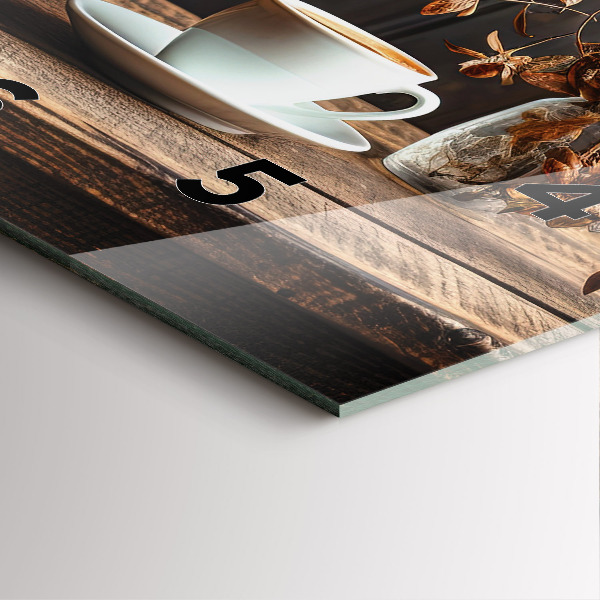 Square wall clock A cup of coffee