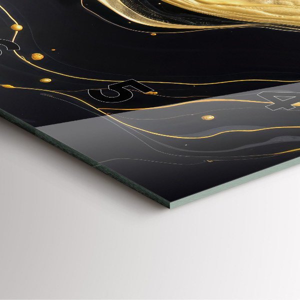 Square wall clock Gold marble