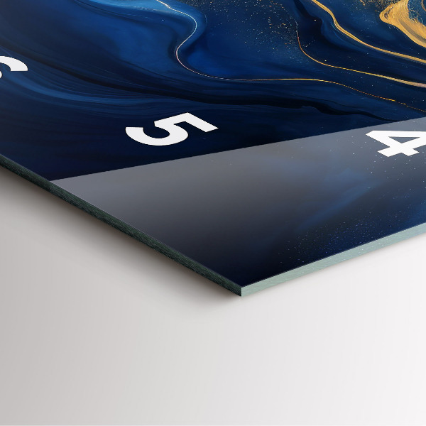 Square wall clock Blue marble