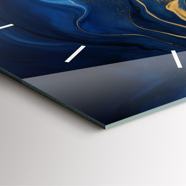 Square wall clock Blue marble