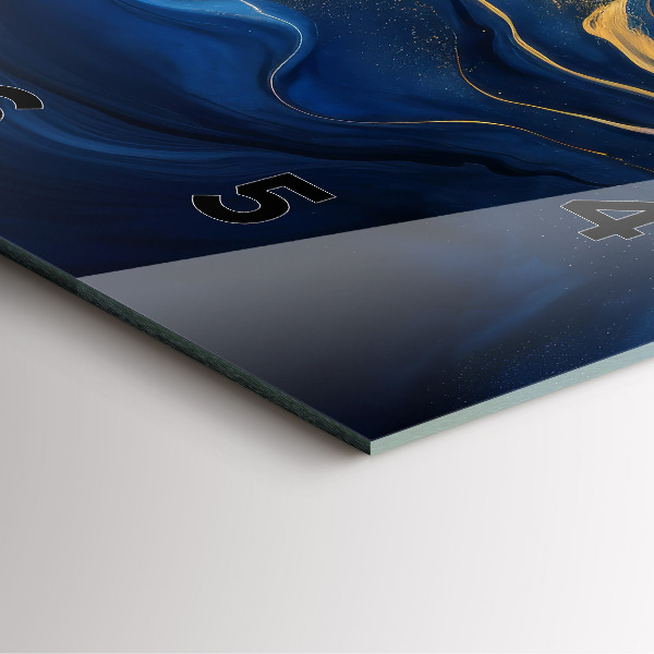 Square wall clock Blue marble