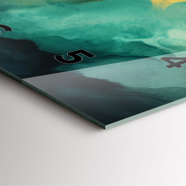 Square wall clock Green marble