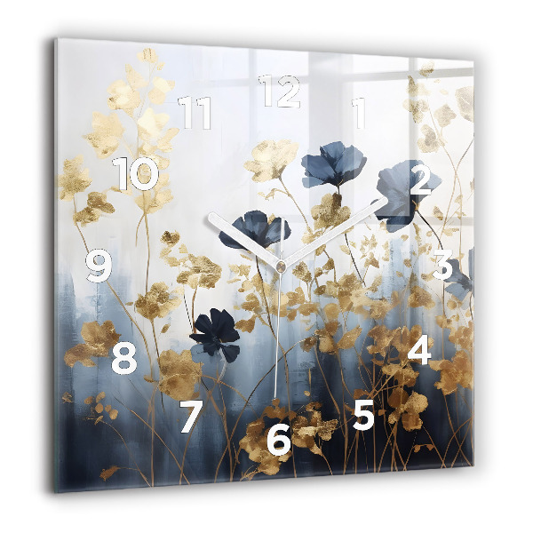 Square wall clock Abstract flowers