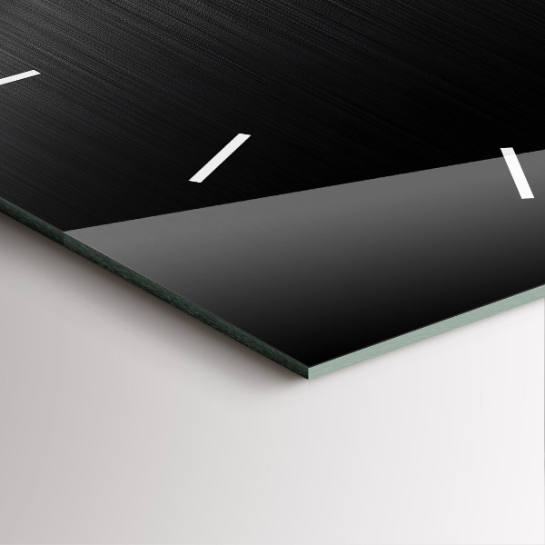 Square wall clock Black and silver lines