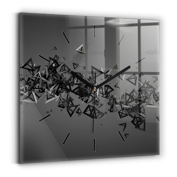 Square wall clock Dark abstraction