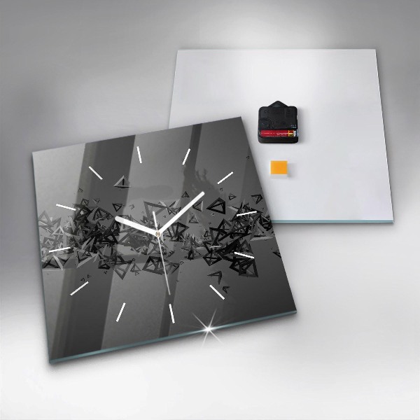 Square wall clock Dark abstraction