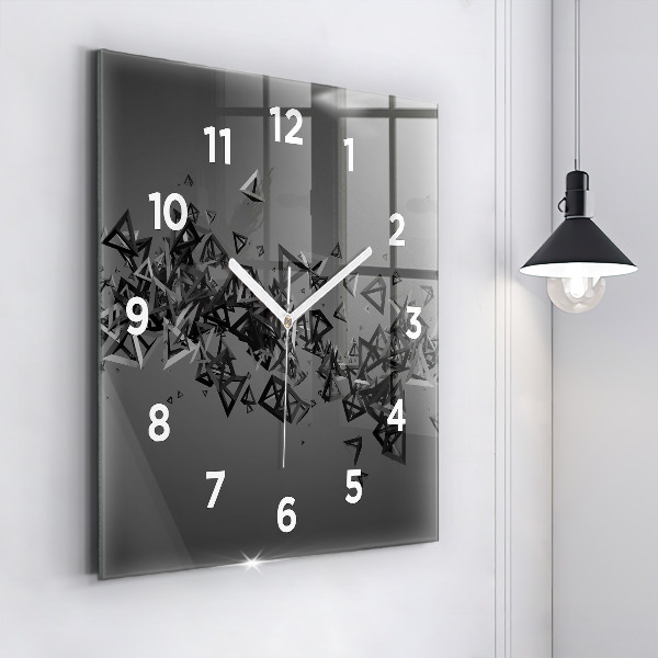 Square wall clock Dark abstraction