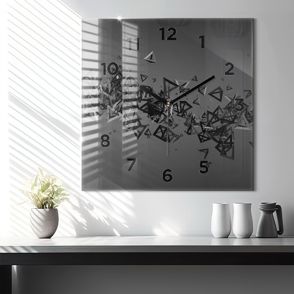 Square wall clock Dark abstraction