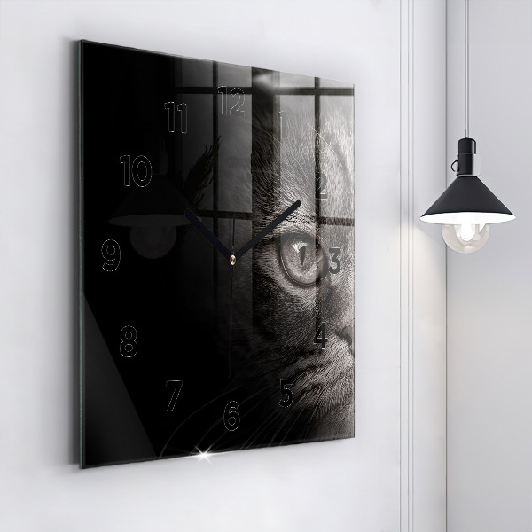 Square wall clock Scottish Fold Dog and Cat