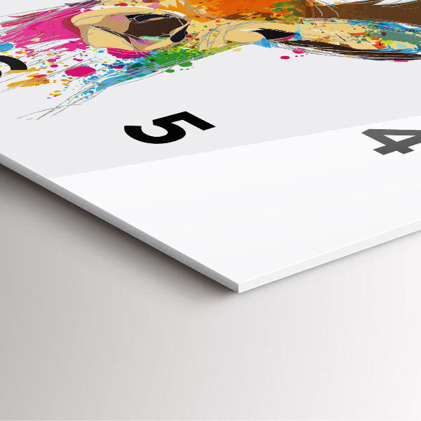 Square wall clock Colorful deer head