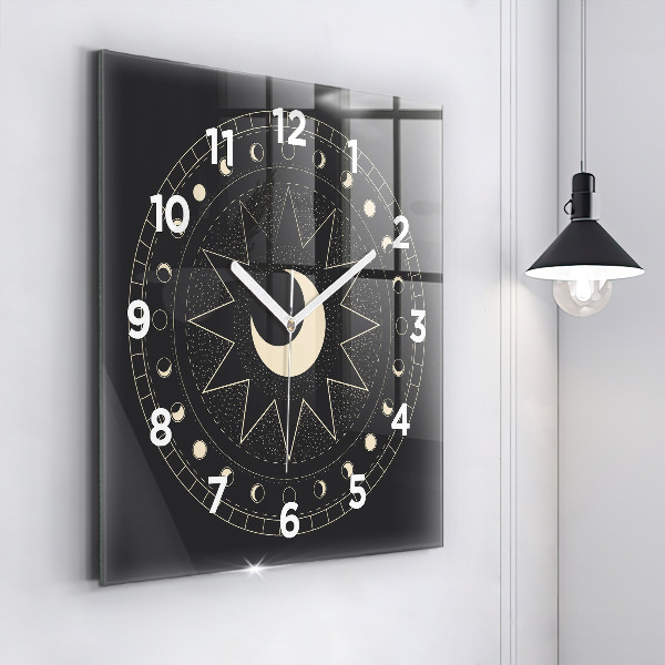 Square wall clock Moon phases