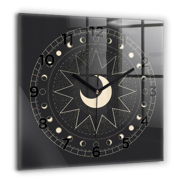 Square wall clock Moon phases