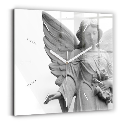 Square wall clock Old Angel Sculpture
