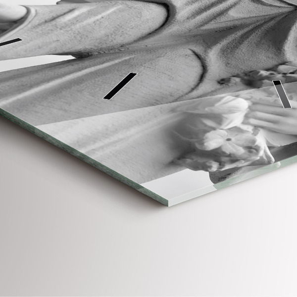 Square wall clock Old Angel Sculpture