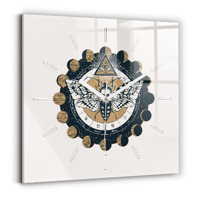 Square wall clock Moon Phases and the Eye