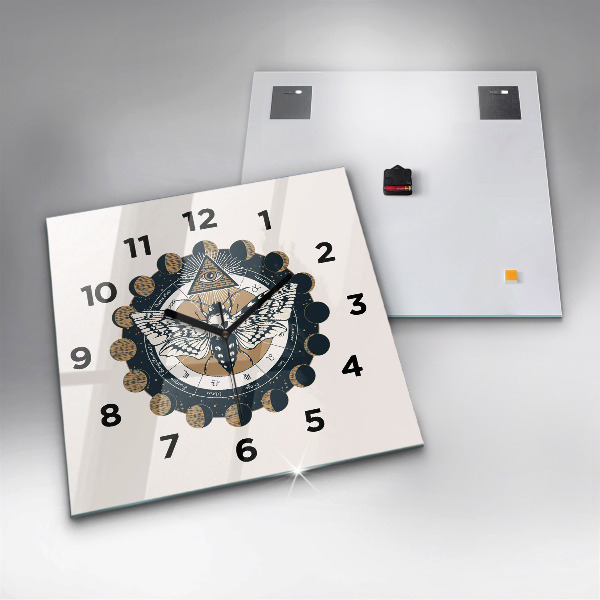 Square wall clock Moon Phases and the Eye