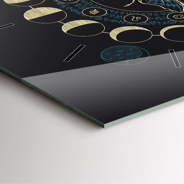 Square wall clock Moon Phases and Insect