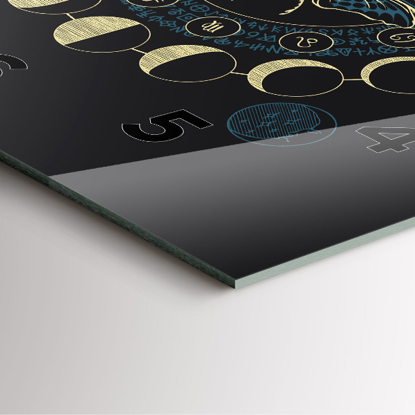 Square wall clock Moon Phases and Insect