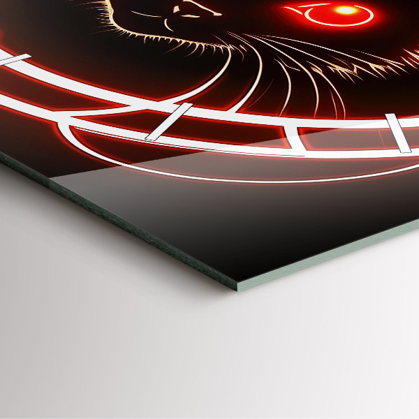 Square wall clock Cat with red eyes