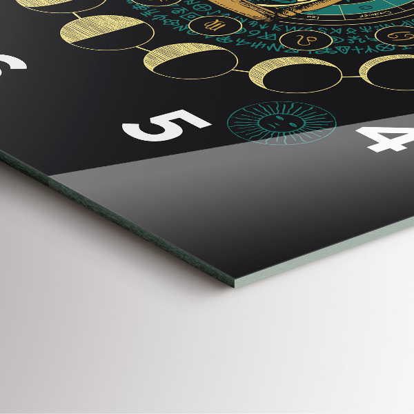 Square wall clock Moon phases and hourglass