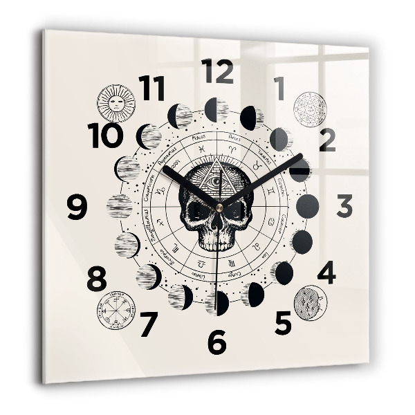 Square wall clock Moon phases