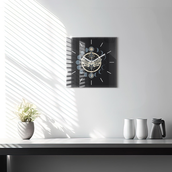 Square wall clock Moon phases