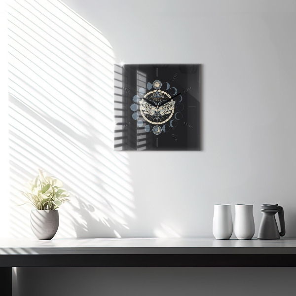 Square wall clock Moon phases