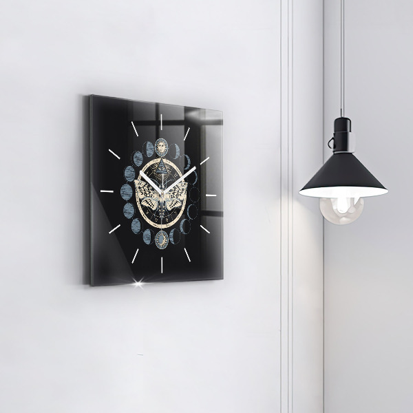Square wall clock Moon phases