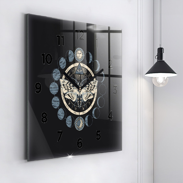 Square wall clock Moon phases
