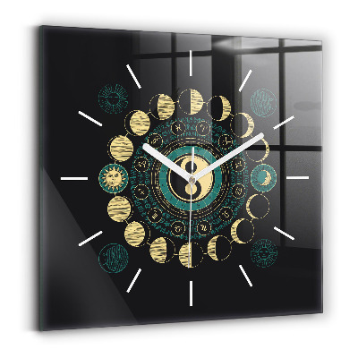 Square wall clock Moon phases