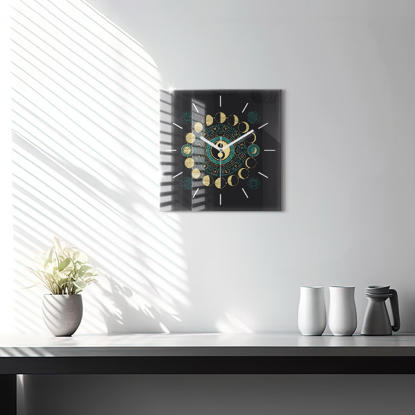 Square wall clock Moon phases