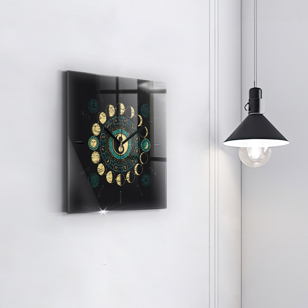 Square wall clock Moon phases