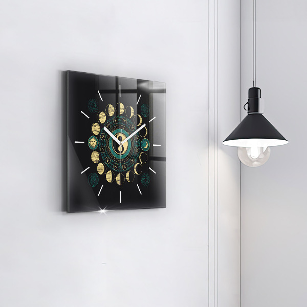 Square wall clock Moon phases