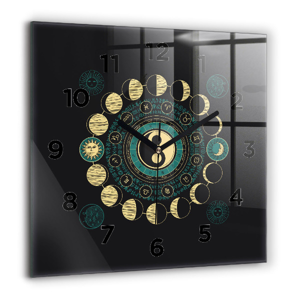 Square wall clock Moon phases