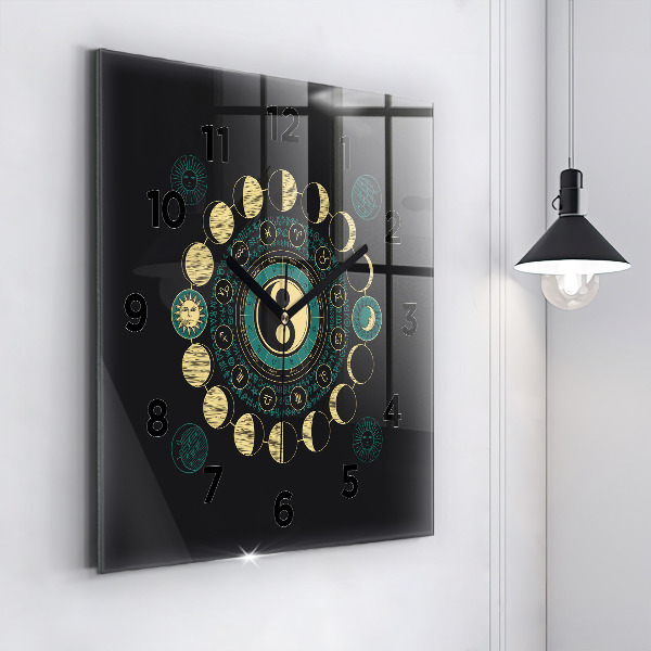 Square wall clock Moon phases
