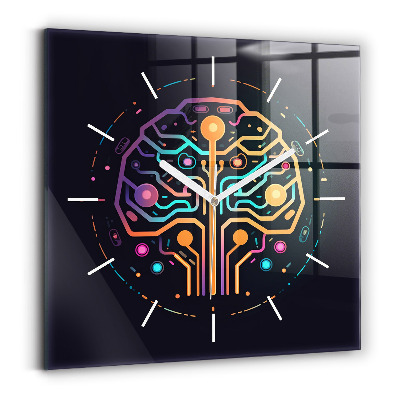 Square wall clock Colorful abstraction